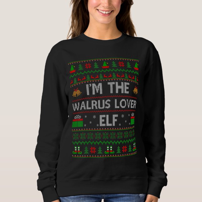 Die Familie passt zu mir, ich bin die Walrus Elf W Sweatshirt (Vorderseite)