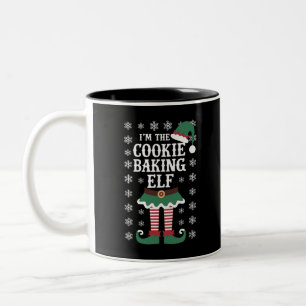 Die Familie passt zum Keksgebäck Elf Weihnachten Zweifarbige Tasse