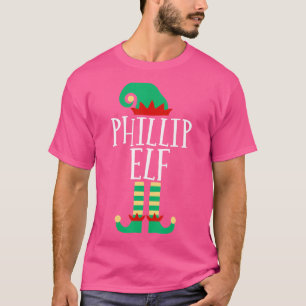 Die Familie Phillip Elf passt Weihnachts-Pajamas z T-Shirt