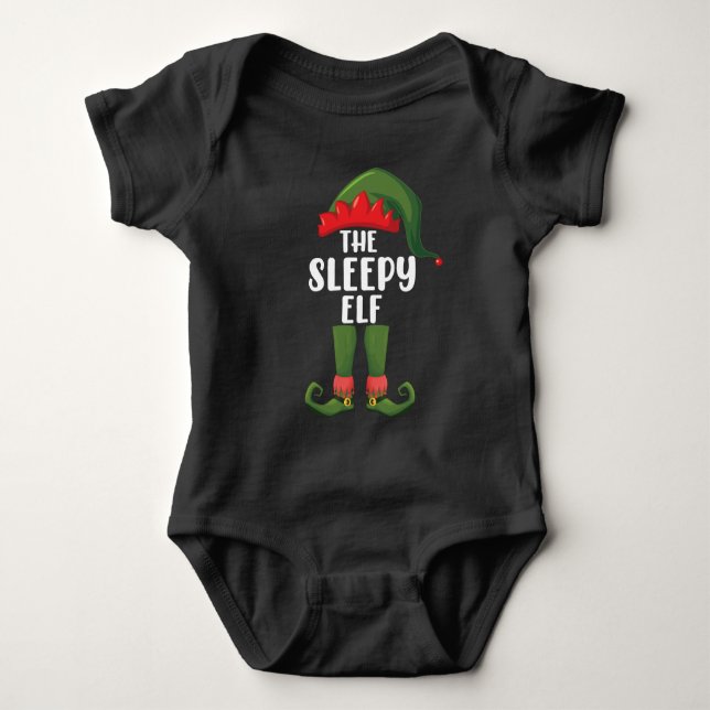 Die Familie Sleepy Elf Weihnachten Weihnachten Baby Strampler (Vorderseite)
