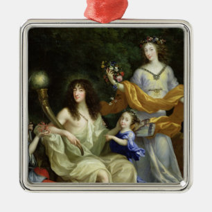 Die Familie von Louis XIV 1670 Silbernes Ornament
