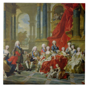 Die Familie von Philip V, 1743 (Öl auf Leinwand) Fliese