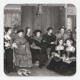 Die Familie von Thomas More Quadratischer Aufkleber