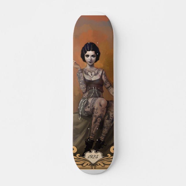 Die fantastische tätowierte Dame Skateboard (Vorne)