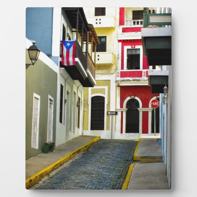 die Farbe des alten San Juan Puerto Rico Fotoplatte (Vorderseite)