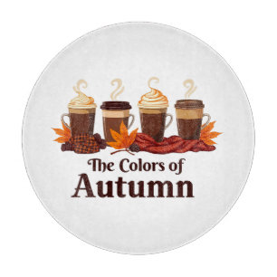 Die Farbe des Kürbisspeckkaffees im Herbst Schneidebrett