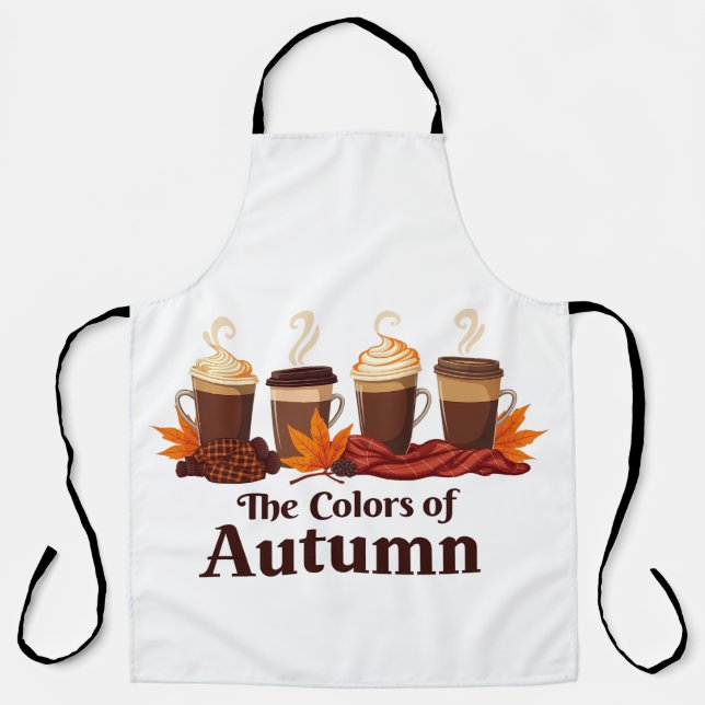 Die Farbe des Kürbisspeckkaffees im Herbst Schürze (Vorderseite)