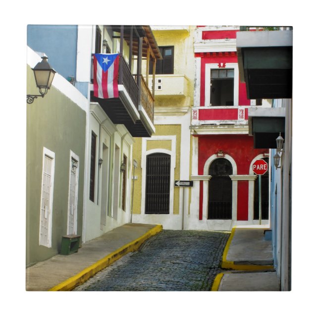 die Farbe von altem San Juan Puerto Rico Fliese (Vorderseite)