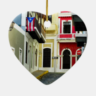 die Farbe von altem San Juan Puerto Rico Keramik Ornament