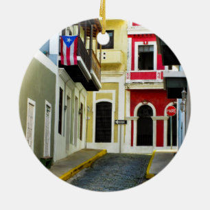 die Farbe von altem San Juan Puerto Rico Keramikornament