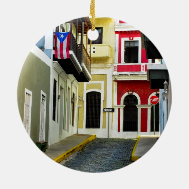 die Farbe von altem San Juan Puerto Rico Keramikornament (Hinten)