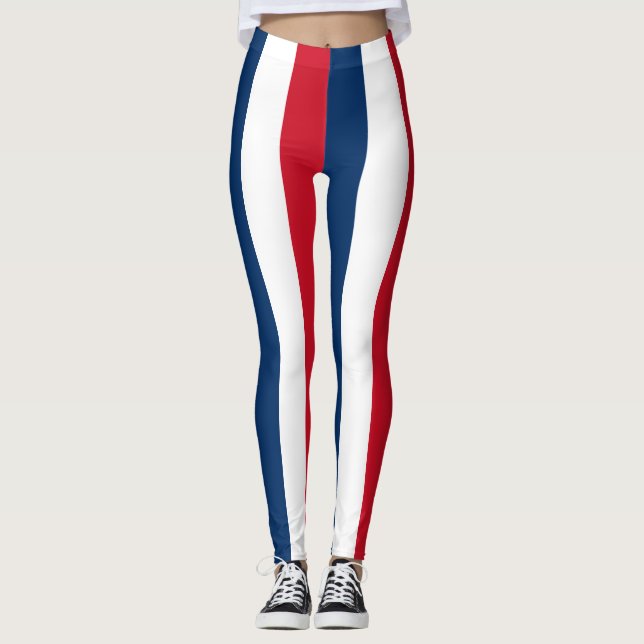 Die Farben der Nationalflagge der Dominikanischen  Leggings (Vorderseite)