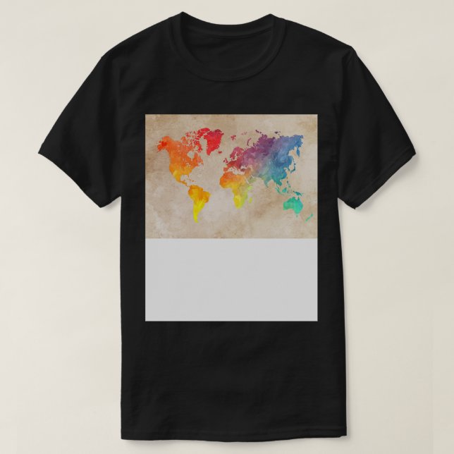 Die Farben der Weltkarte T-Shirt (Design vorne)