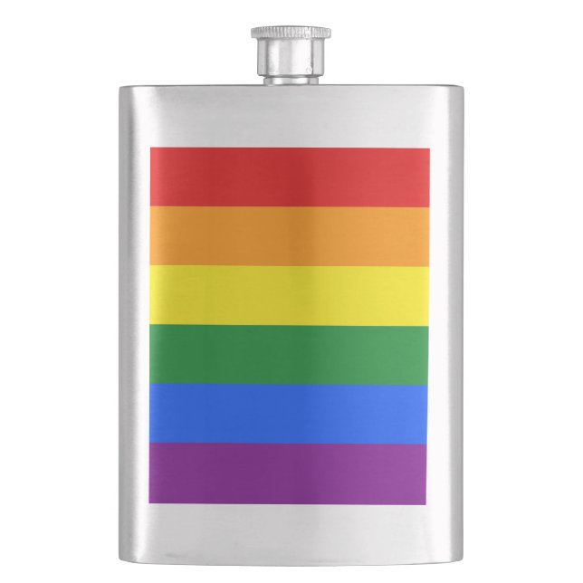 Die Farben des Regenbogens Flachmann (Vorderseite)