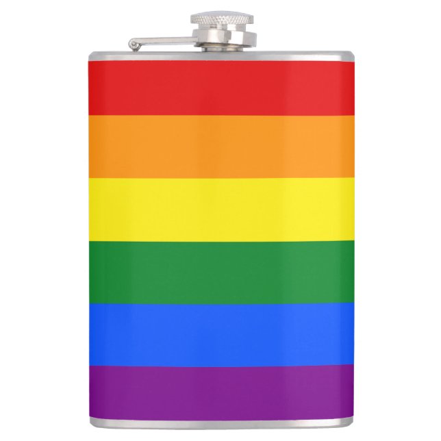 Die Farben des Regenbogens Flachmann (Vorderseite)