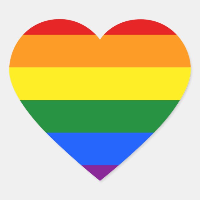 Die Farben des Regenbogens Herz-Aufkleber (Vorderseite)