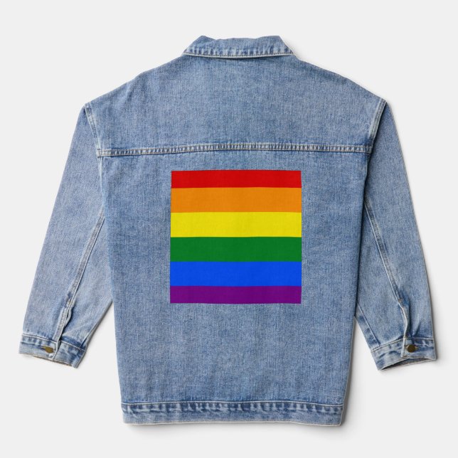 Die Farben des Regenbogens Jeansjacke (Rückseite)