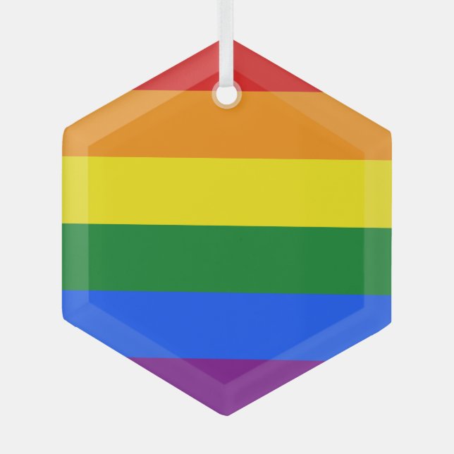 Die Farben des Regenbogens Ornament Aus Glas (Vorderseite)