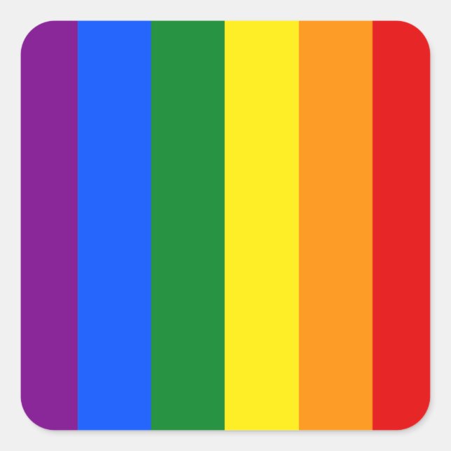 Die Farben des Regenbogens Quadratischer Aufkleber (Vorderseite)