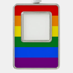 Die Farben des Regenbogens Rahmen-Ornament Silber
