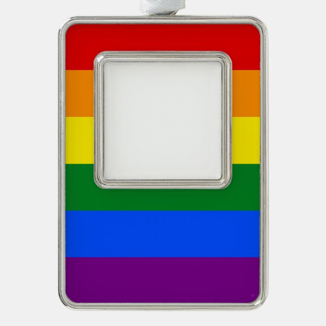 Die Farben des Regenbogens Rahmen-Ornament Silber (Vorderseite)
