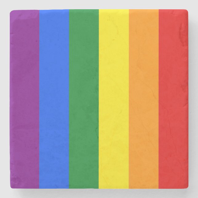 Die Farben des Regenbogens Steinuntersetzer (Vorderseite)