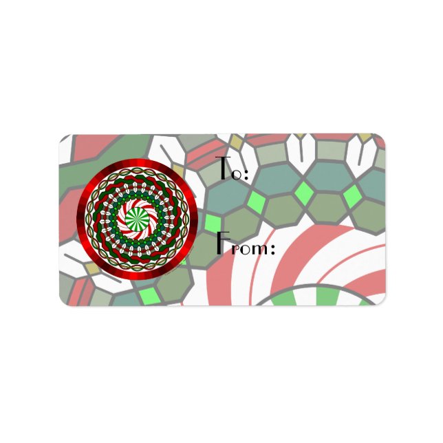 Die Farben des Weihnachtsgeschenktafels Adressaufkleber (Vorne)