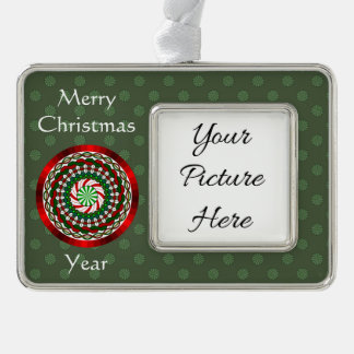 Die Farben des Weihnachtsrahmen-Ornaments Rahmen-Ornament Silber