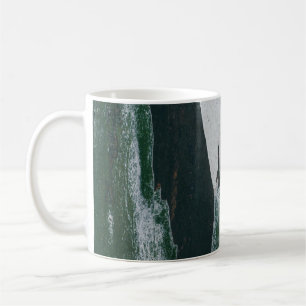 Die Farben Grün, Schwarz und Beige Kaffeetasse