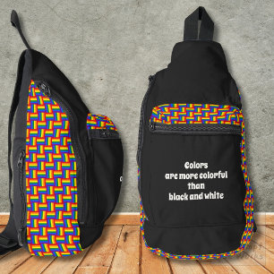 Die Farben sind farbiger als Schwarz-Weiß Crossbody Bag