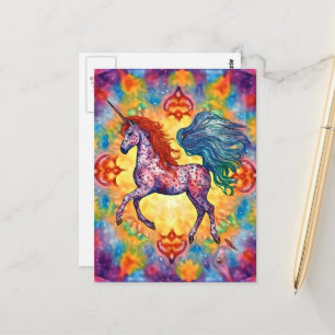 Die farbenfrohe Appaloosa Unicorn Postkarte
