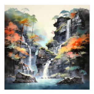 Die farbenfrohe asiatische Landschaft Fotodruck
