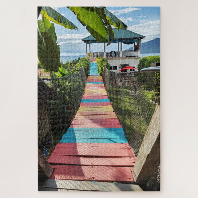 Die farbenfrohe Fußgängerbrücke Puzzle (Vertikal)