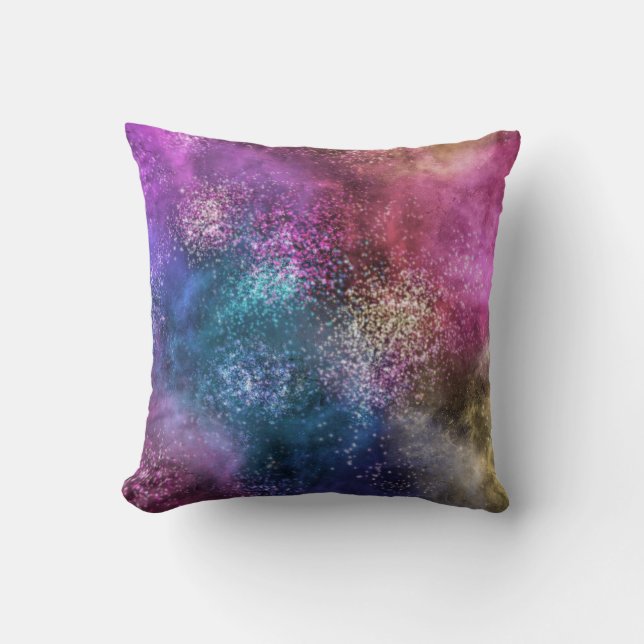 Die farbenfrohe Galaxie Kissen (Vorderseite)