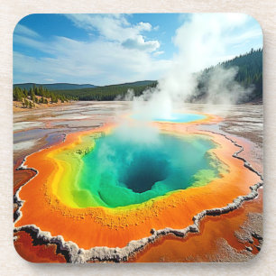 Die farbenfrohe Kunst des heißen Frühlings Getränkeuntersetzer