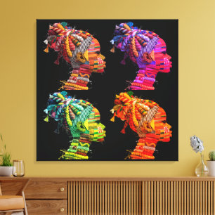 Die farbenfrohe Kunst des Quiltens feiern Leinwanddruck