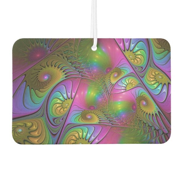 Die farbenfrohe, leuchtende, trippy-Abstrakte Frak Autolufterfrischer (Vorderseite)