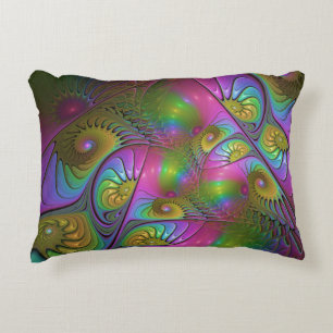 Die farbenfrohe, leuchtende, trippy-Abstrakte Frak Dekokissen