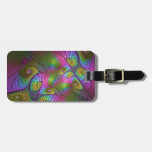 Die farbenfrohe, leuchtende, trippy-Abstrakte Frak Gepäckanhänger