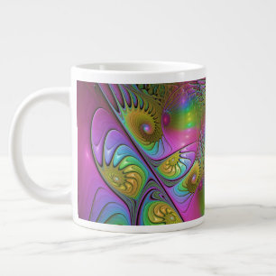 Die farbenfrohe, leuchtende, trippy-Abstrakte Frak Jumbo-Tasse