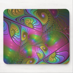 Die farbenfrohe, leuchtende, trippy-Abstrakte Frak Mousepad