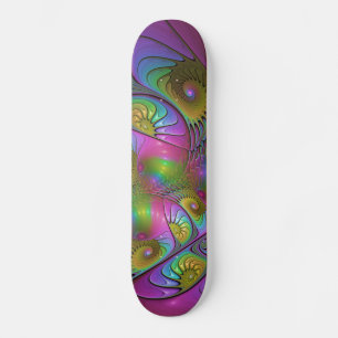 Die farbenfrohe, leuchtende, trippy-Abstrakte Frak Skateboard
