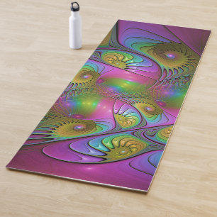 Die farbenfrohe, leuchtende, trippy-Abstrakte Frak Yogamatte