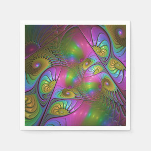 Die farbenfrohe leuchtende trippy abstrakte Frakta Serviette
