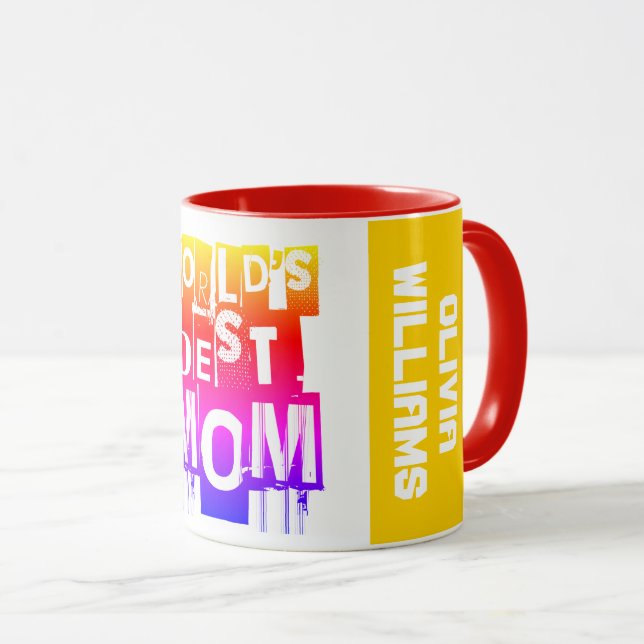 Die farbenfrohe moderne Typografie - die beste Mam Tasse (VorderseiteRechts)