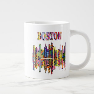 Die farbenfrohe Stadtmauer von Boston - Riesenkaff Jumbo-Tasse