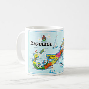 Die farbenfrohe Tasse auf der Insel Bermuda
