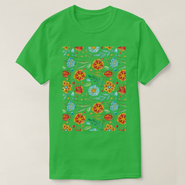 Die farbenfrohen Blume im Wasser sind blau T-Shirt (Design vorne)
