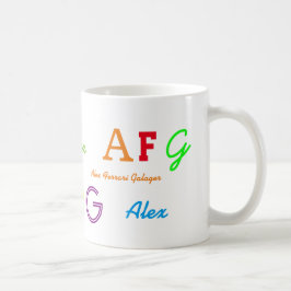 Die farbenfrohen Initialen/Namensbuchstaben des Ki Tasse