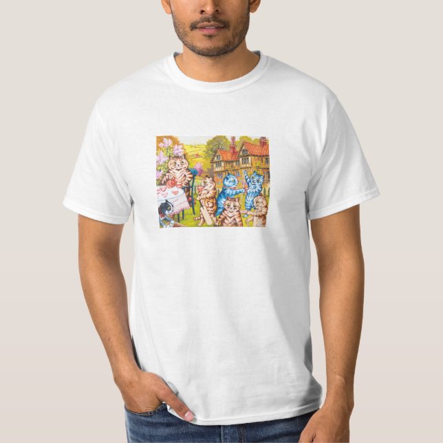 Die farbenfrohen tanzenden psychedelischen Katzen  T-Shirt (Vorderseite)